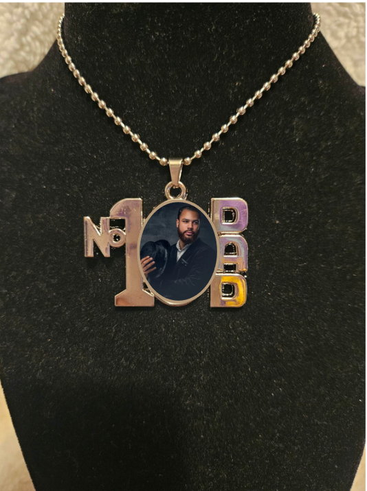 No.1 Dad Oval Necklace with Chain