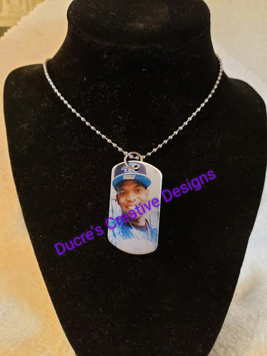 Dog Tag Necklace with Chain Customized ducrescreativedesigns 