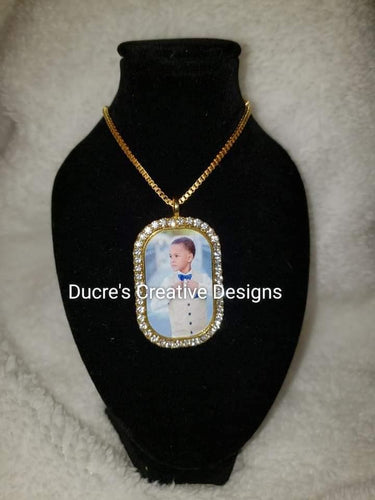Customized Dog Tag Rhinestone Necklace with Chain ducrescreativedesigns 